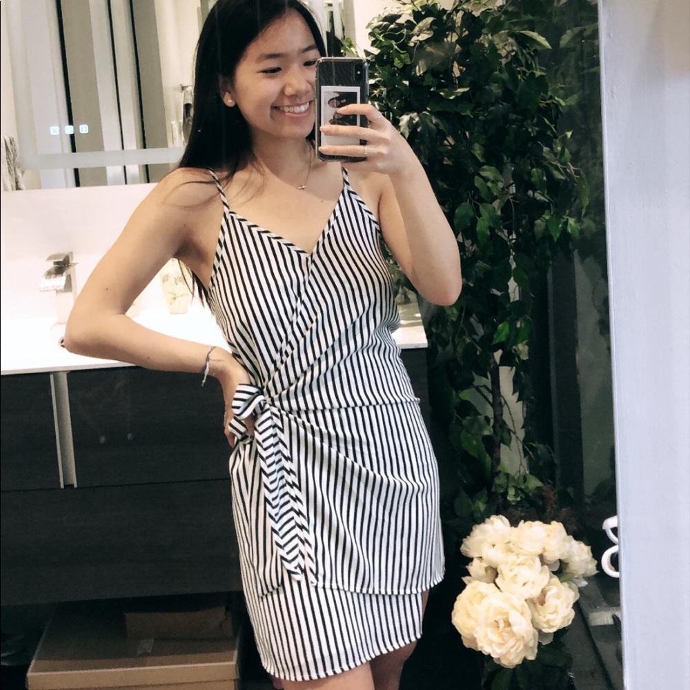 Cotton on wrapped stripped dress